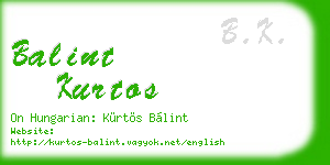 balint kurtos business card